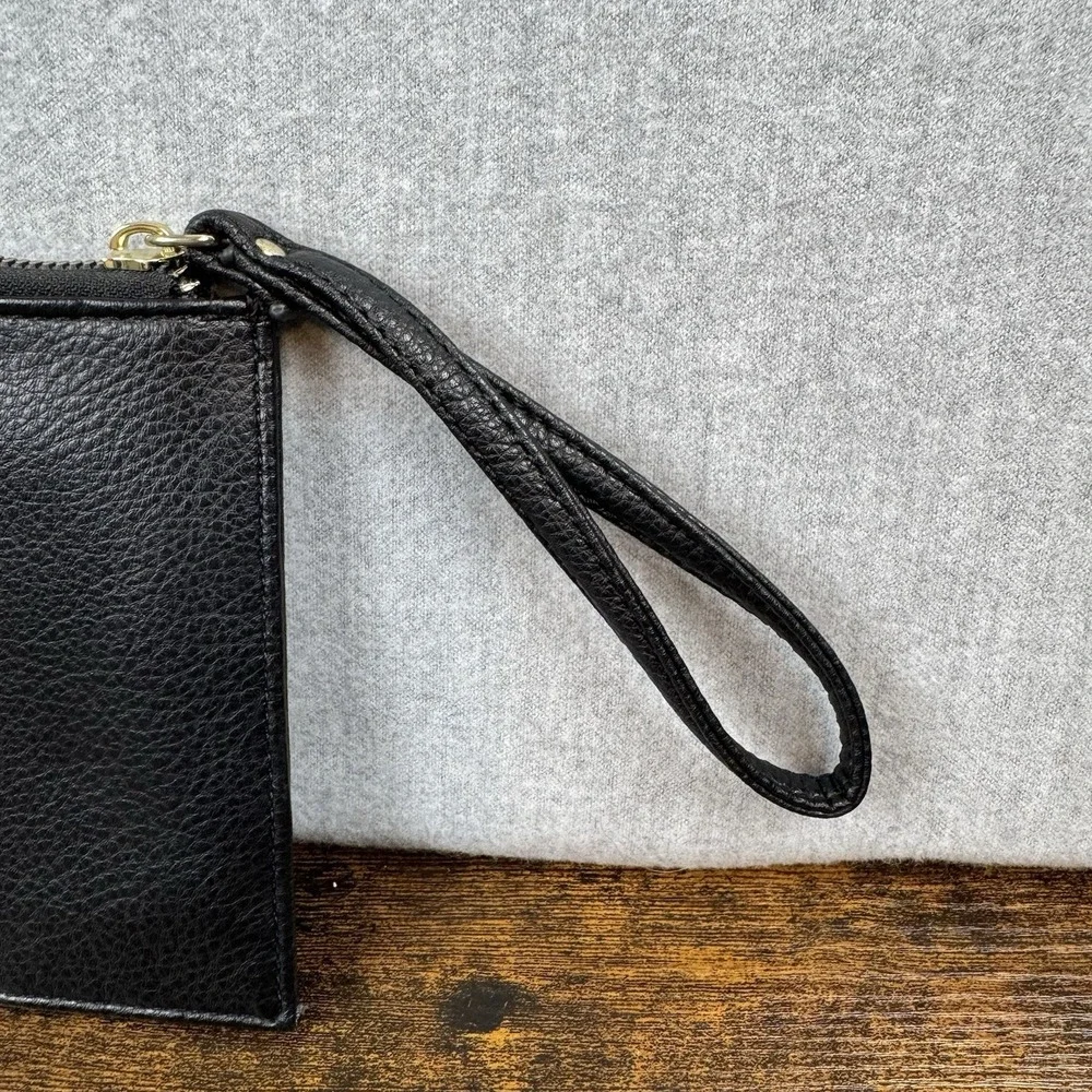 Juicy‎ Couture Logo Zip Lined Clutch Wristlet Wallet Black Clean PreOwned